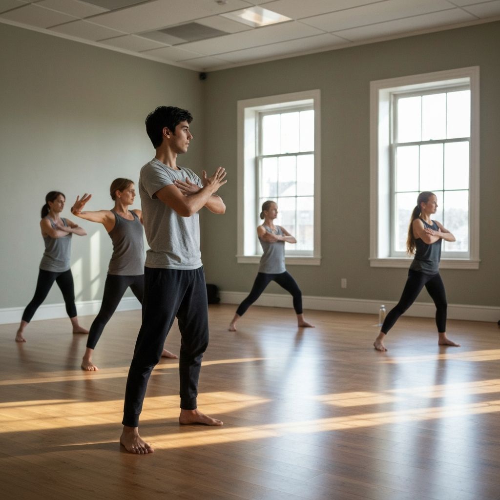 Participants practicing mindful movements